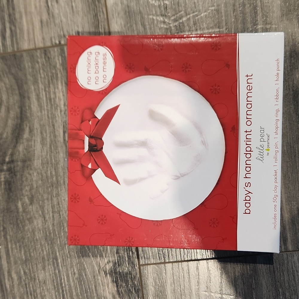 NIB Little Pear Baby's Handprint Ornament